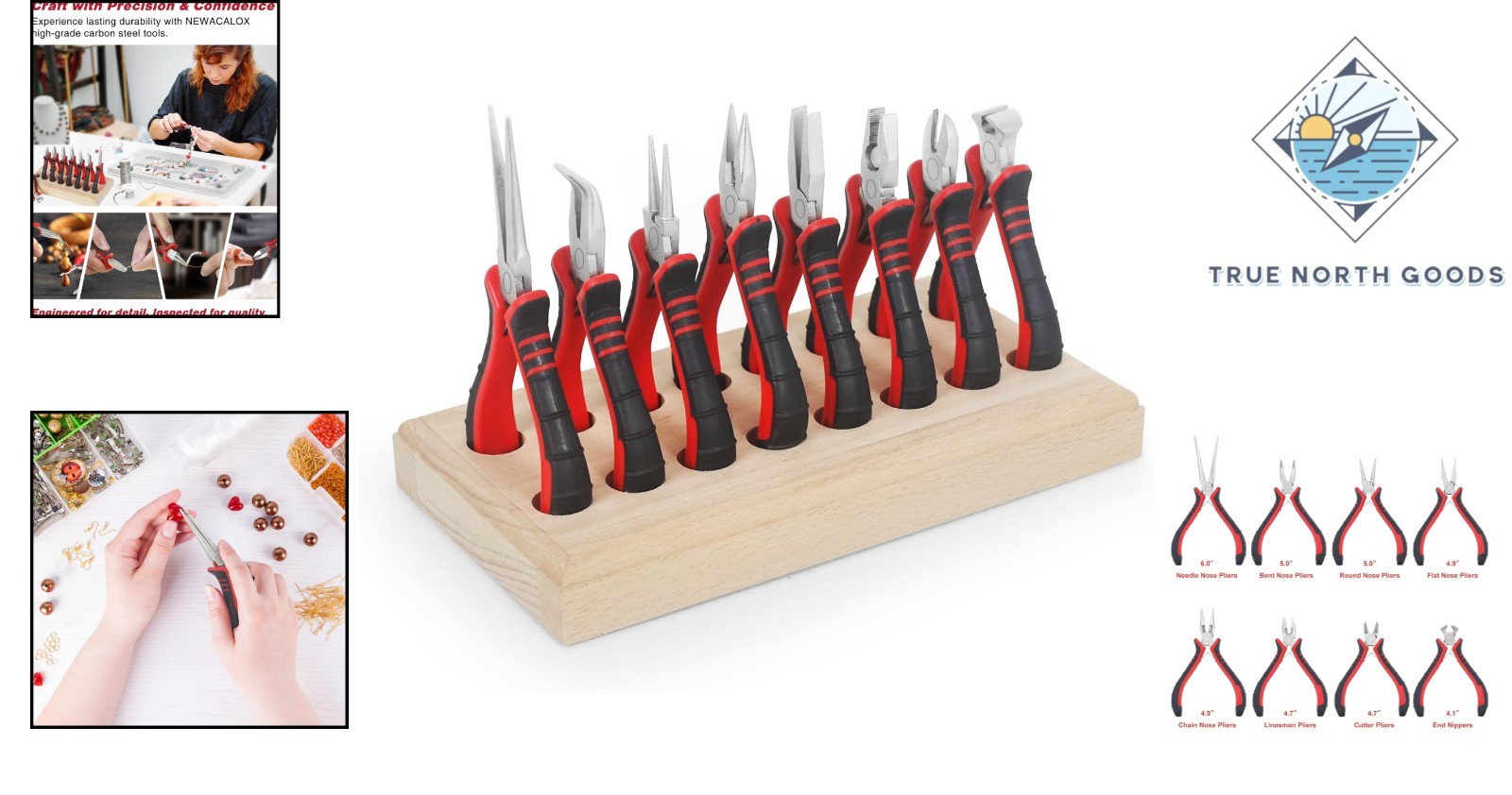 Versatile 8-Piece Pliers Set for Wire Wrapping, Crimping, and Shaping Jewelry