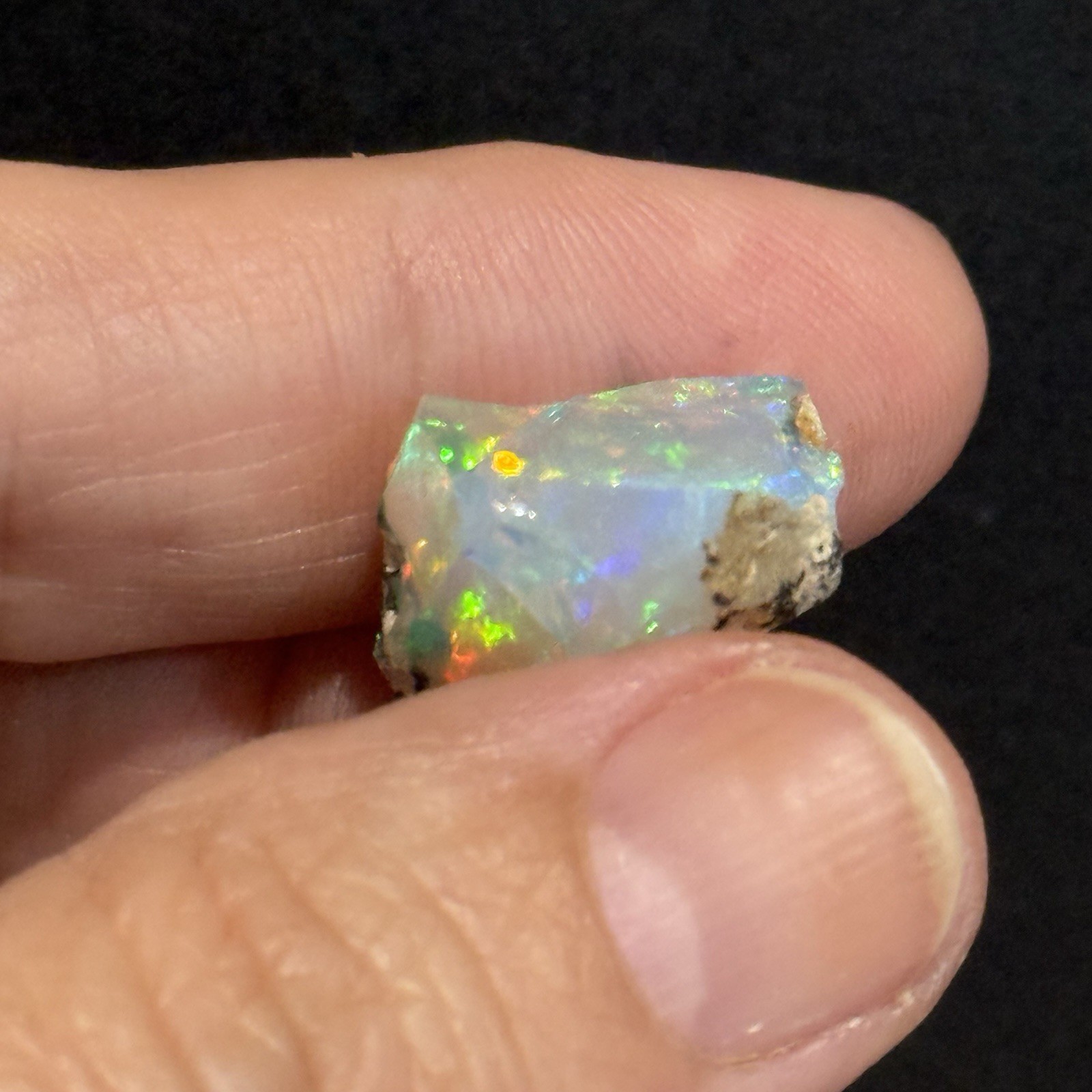 10.95ct 16.3×15.2mm Colorful Ethiopian Welo Opal Rough Rock Gem Wire Wrapping