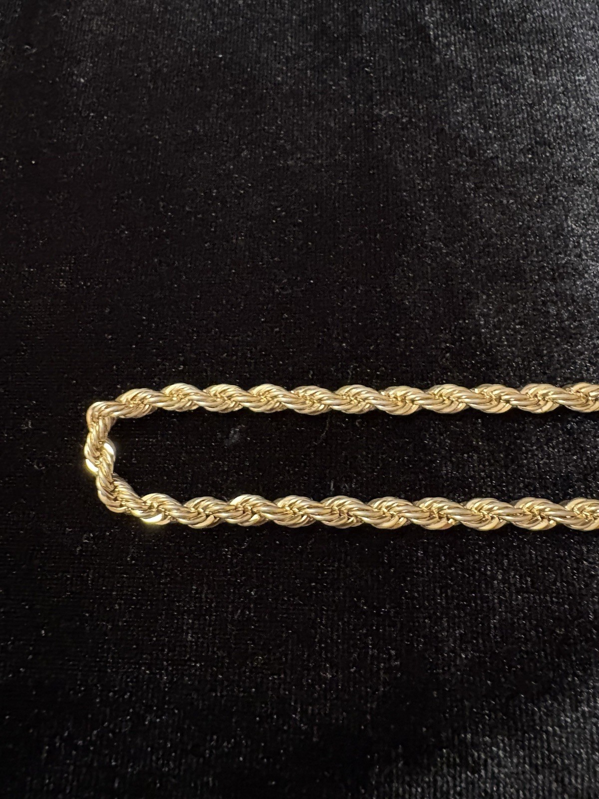 Yellow Gold Plated (See Description) Rope Chain Necklace 20 in Lobster Clasp