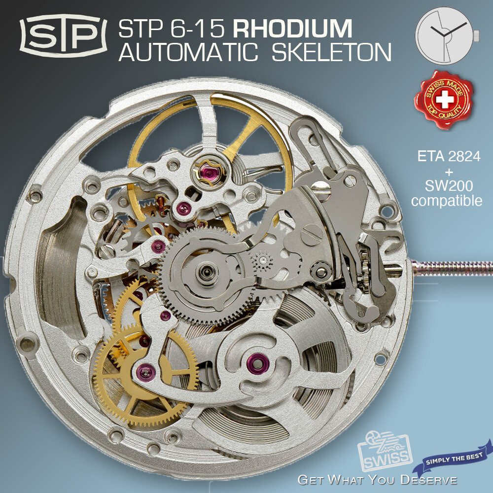 MOVEMENT AUTOMATIC STP 6-15 (compatible ETA 2824+SW200) 6 VARIATIONS, SWISS MADE