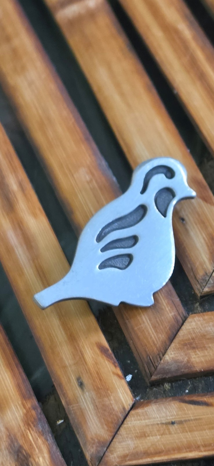 Vnyg Rune Tennesmed Sweden Pewter Bird Brooch Modernist Mid Century Pin Signed