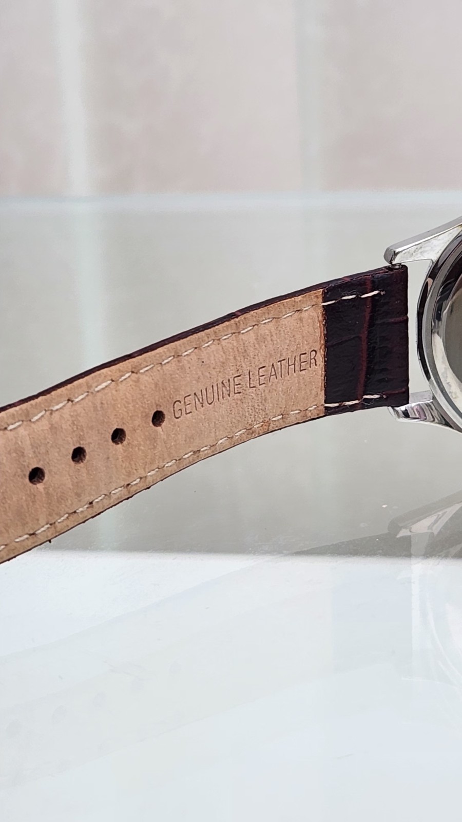Pulsar mens watch Date , Easy To Read, Brown Leather, WR 50m. (A4)