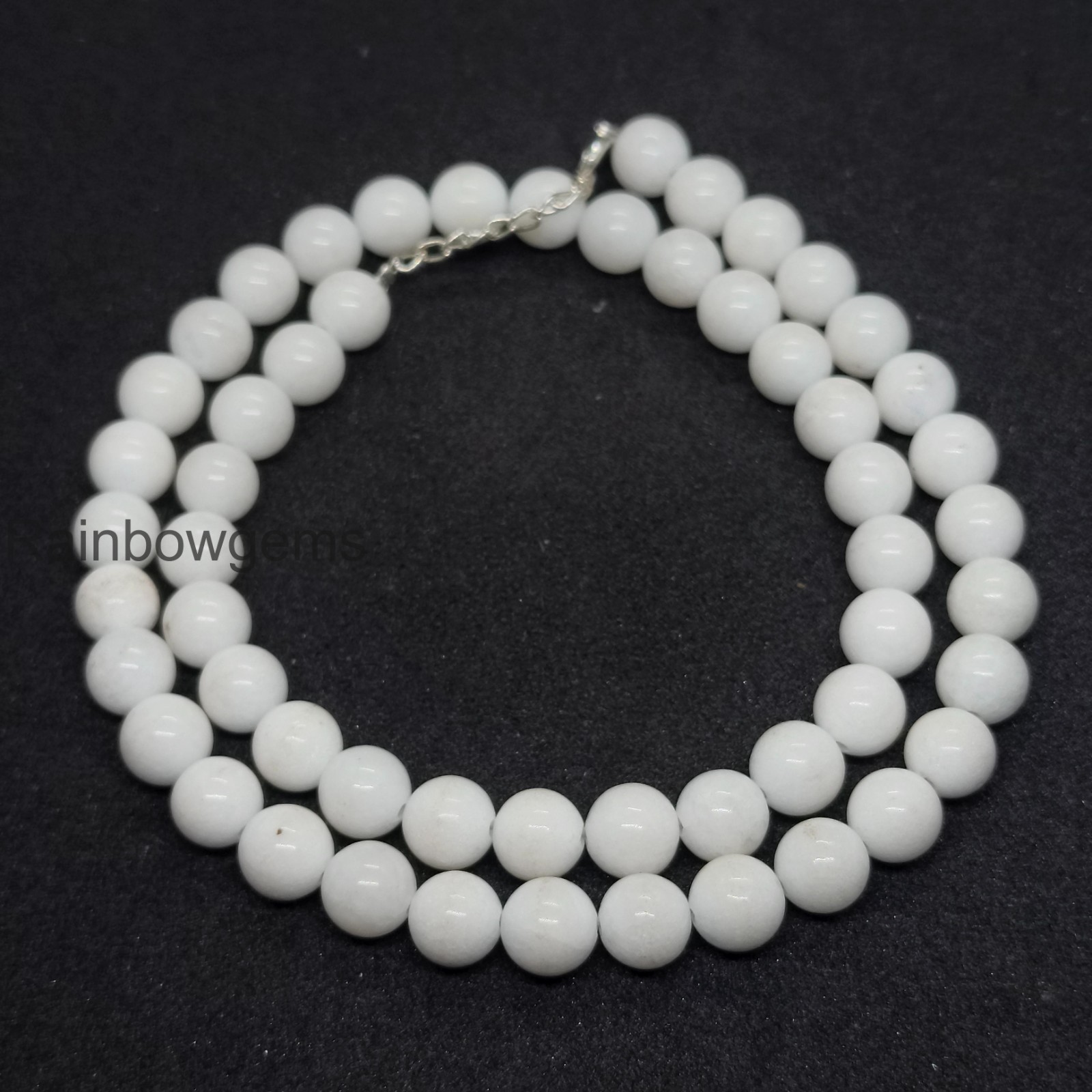 Natural Blue Opal Necklace 8mm Rondelle Beads, Genuine Opal Gemstone Necklace, H