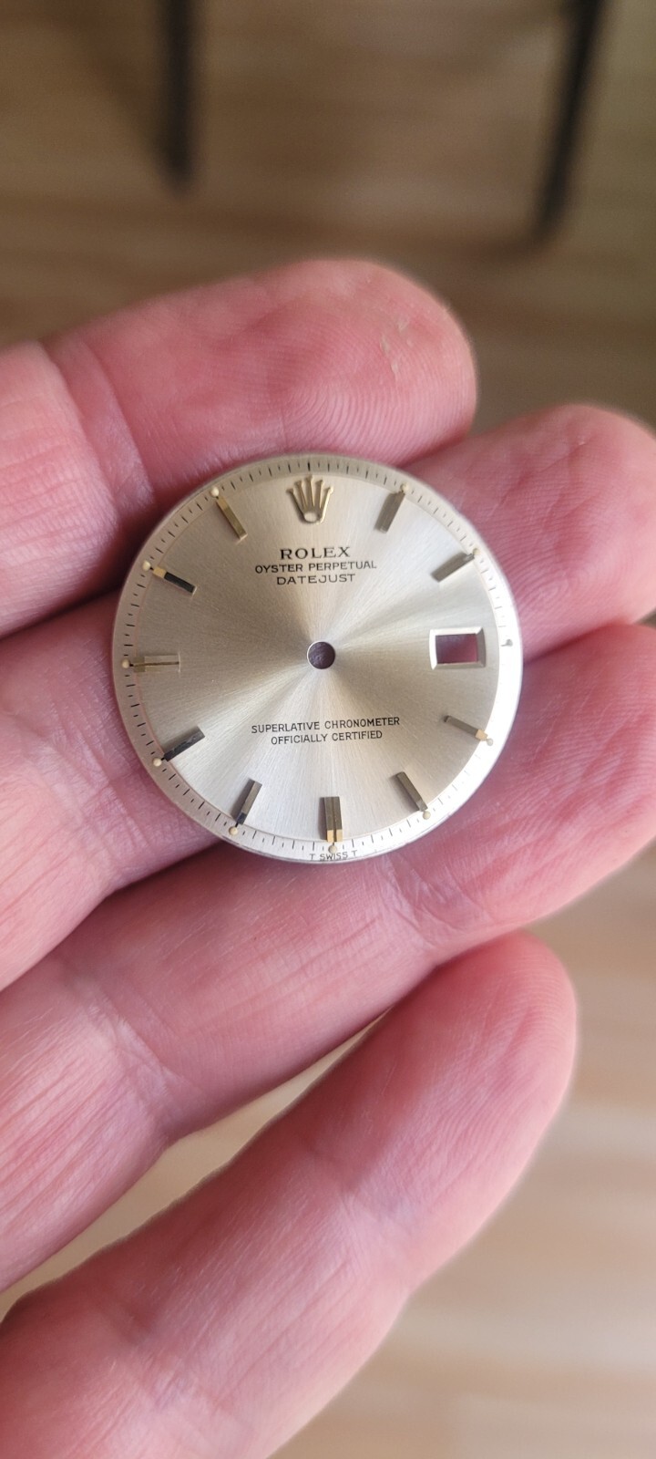 Rolex vintage Silver white 36 mm non quick set 1601/3 dial for 2tone,great look!