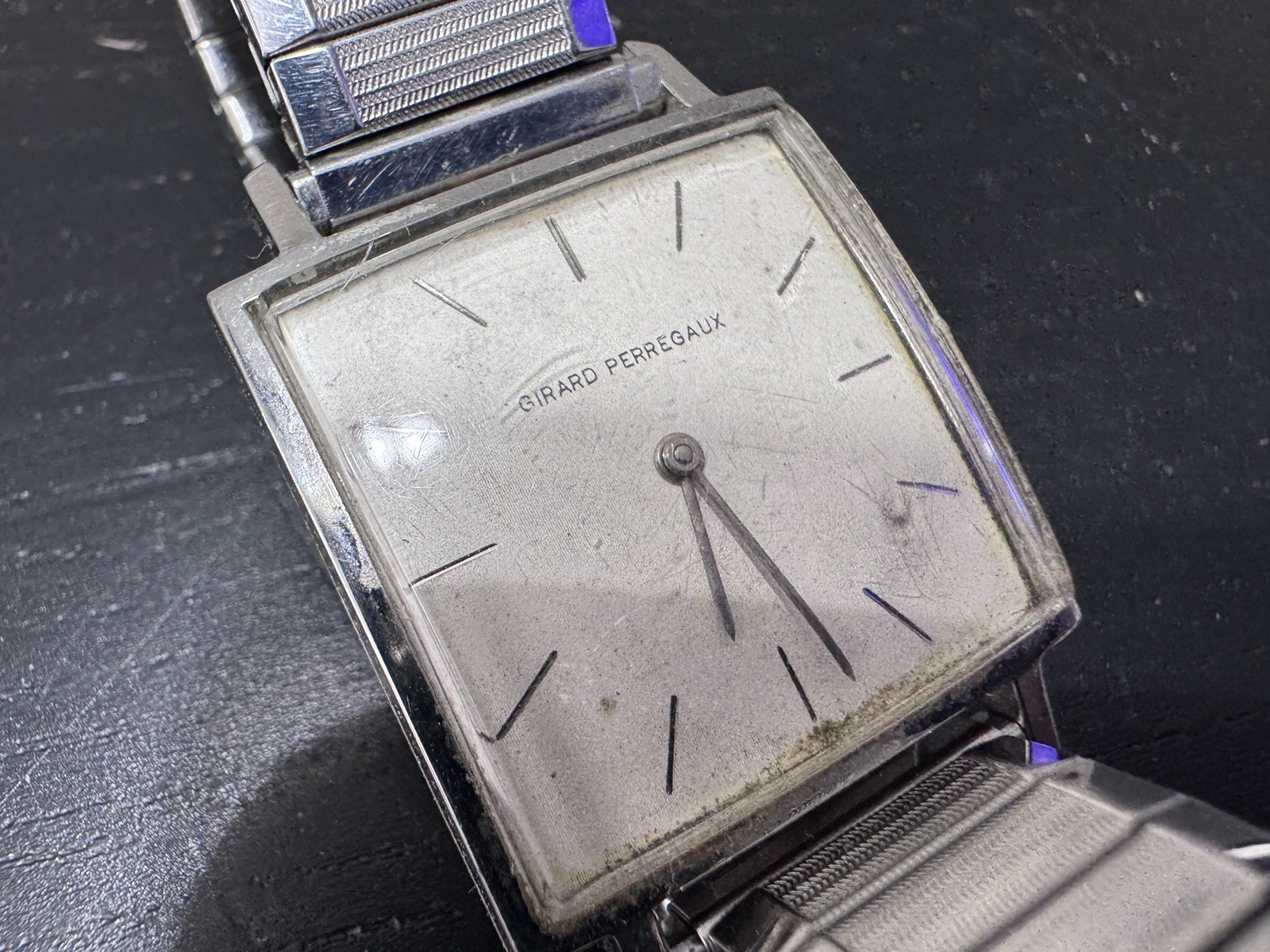 Vintage Girard-Perregaux Manual Wind Square Swiss Watch Runs As-Is