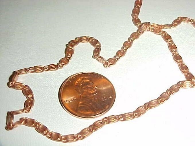 10 FEET VINTAGE COPPER COATED STEEL “S” STYLE 3mm. FANCY CHAIN N8