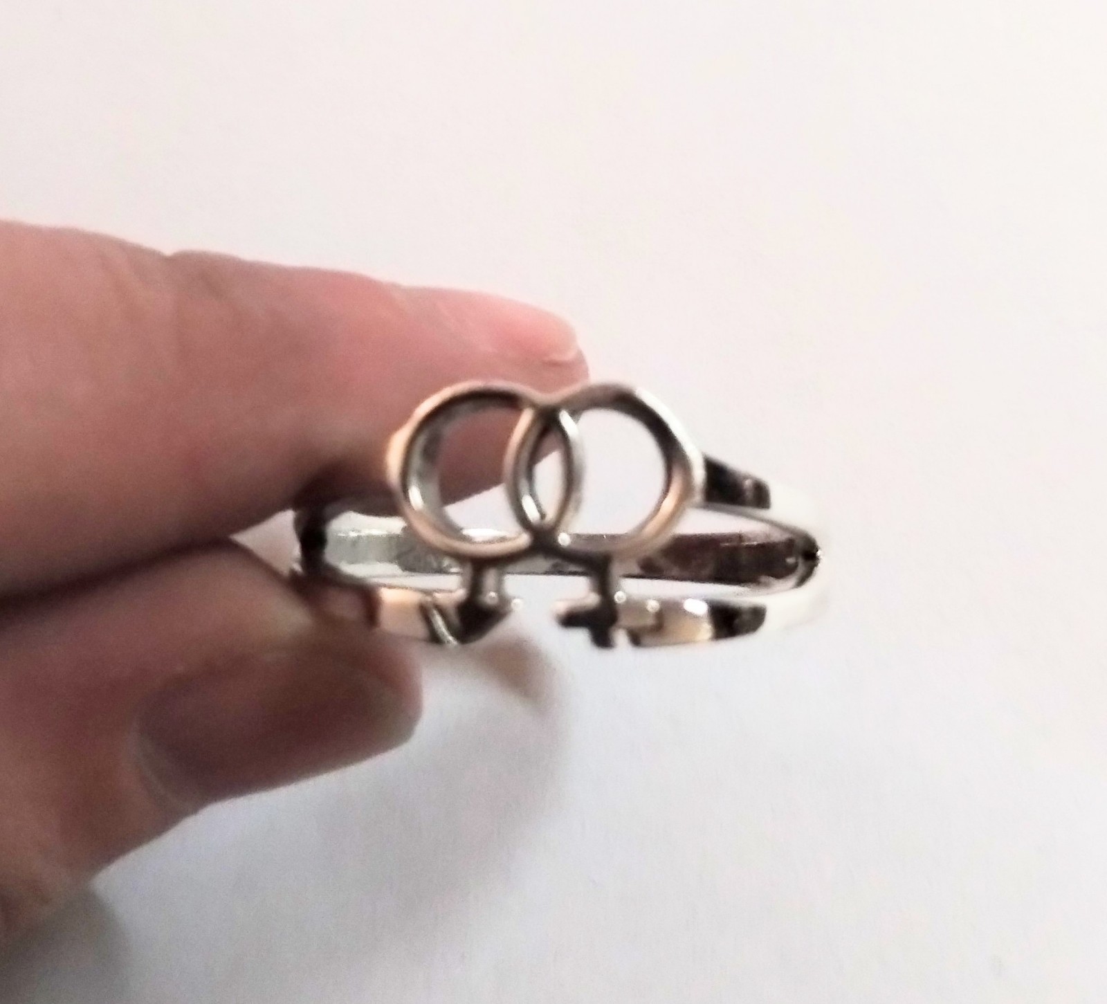 Sterling Silver male and female Symbol Ring Size 15