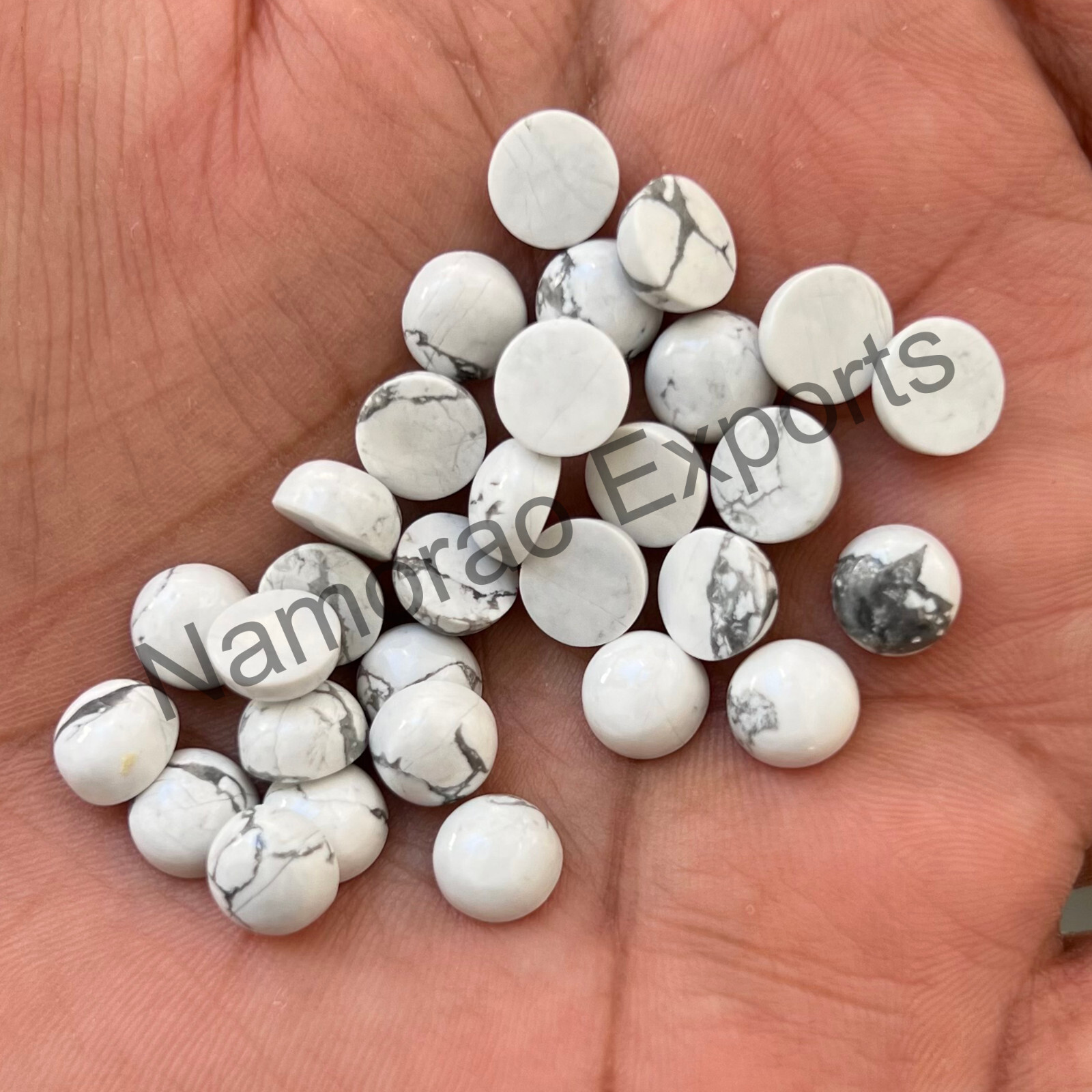 Natural White Howlite Round 5×5 mm to 20×20 mm Cabochon Loose Gemstone Lot