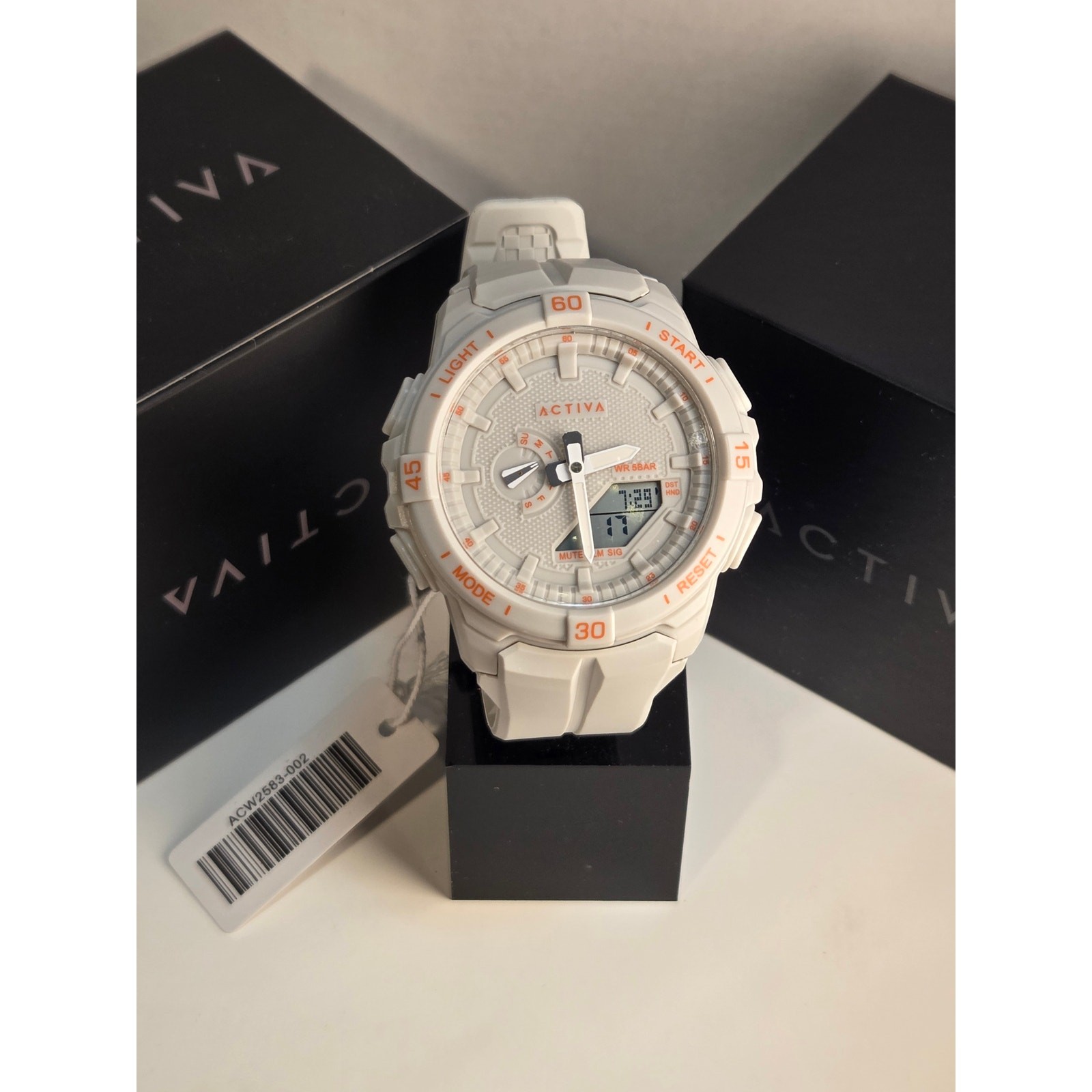 Activa X Invicta ACW2583-002 Digital Essentials White Sport Watch 53mm NIB