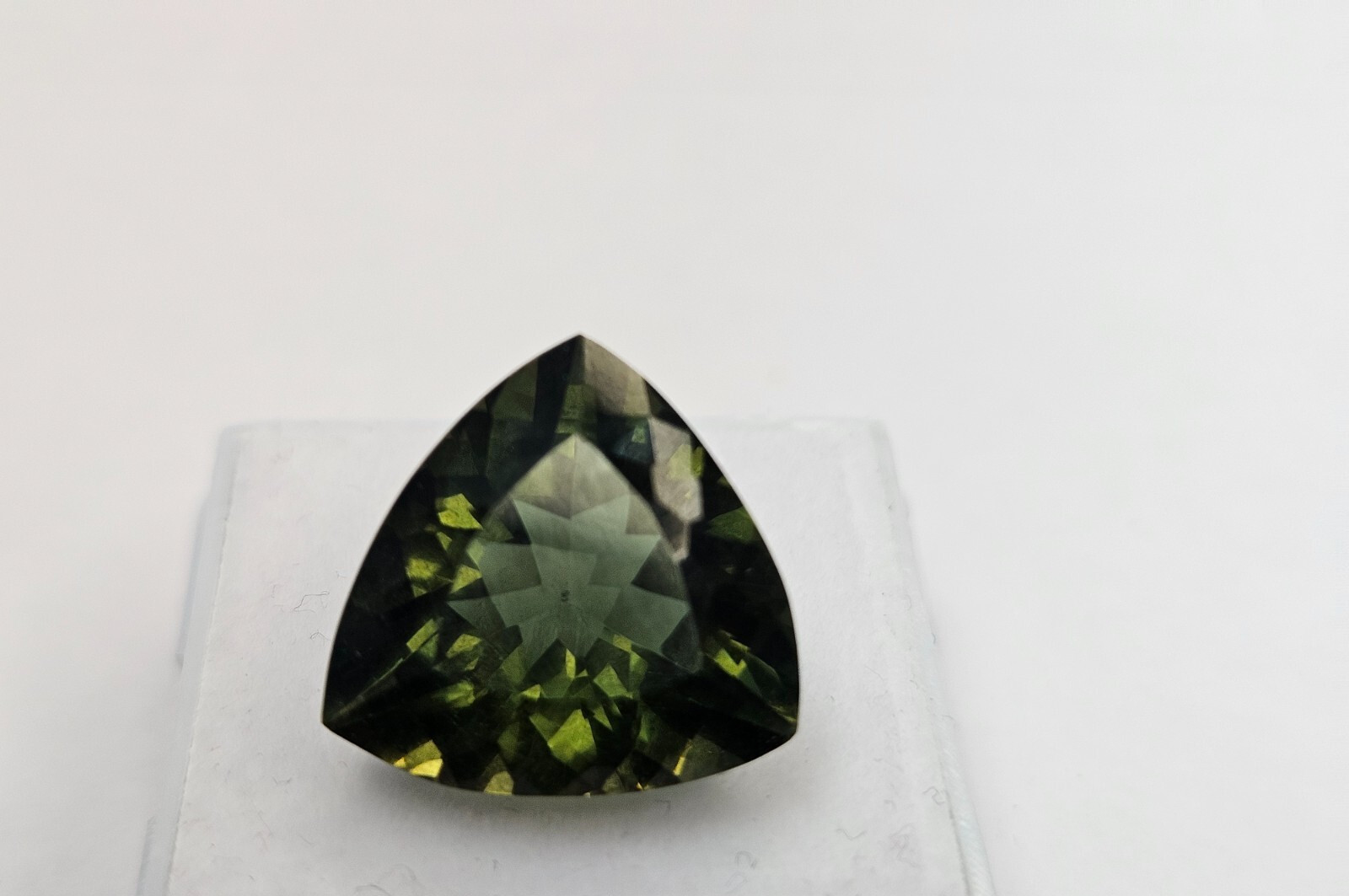 Moldavite Natural Green EGL Certified Trillion Cut 10+ Ct Loose Gemstone