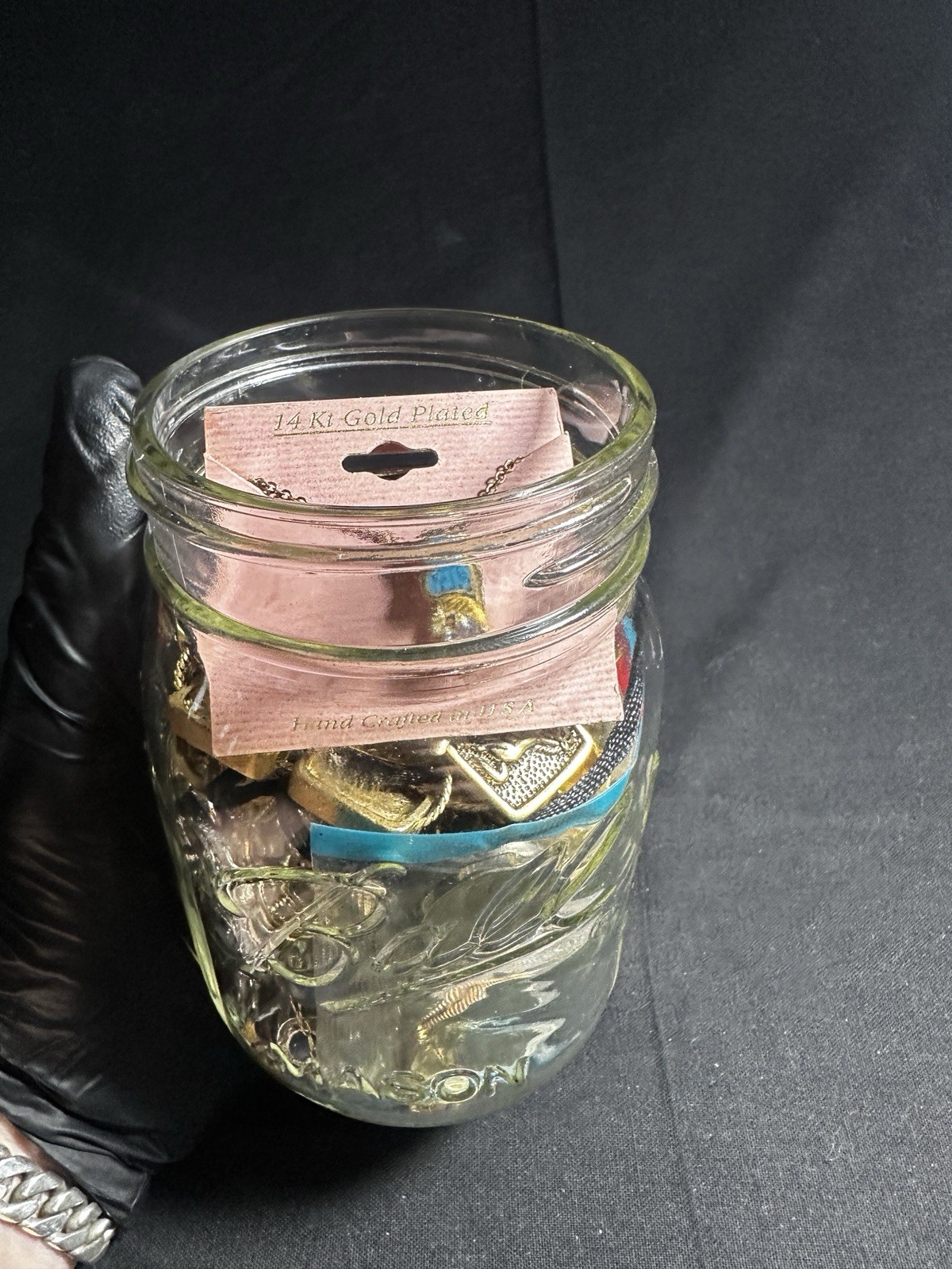 16 oz Mixed Jewelry Jar + U.S. Mint Set Packaged Coins Charms Pendants Metal Lot
