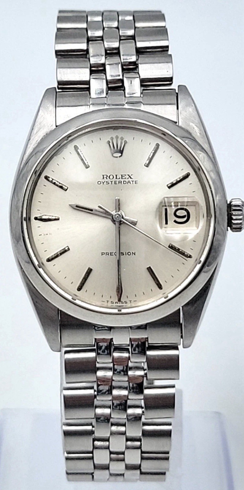 Rolex Oysterdate Prec 34mm 6694 Silver Dial JB Champion USA Jubilee Bracelet