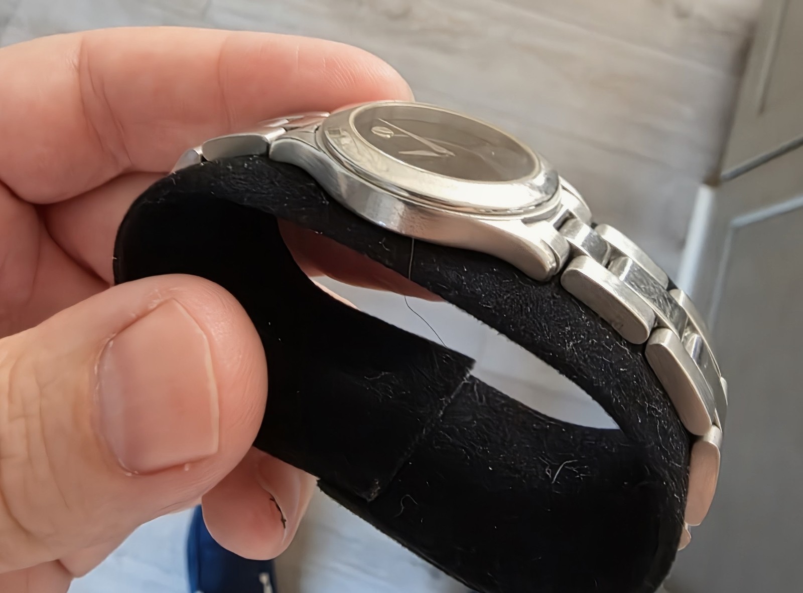 Movado Stainless Steel Sapphire Crystal w/ Black Face Wrist Watch