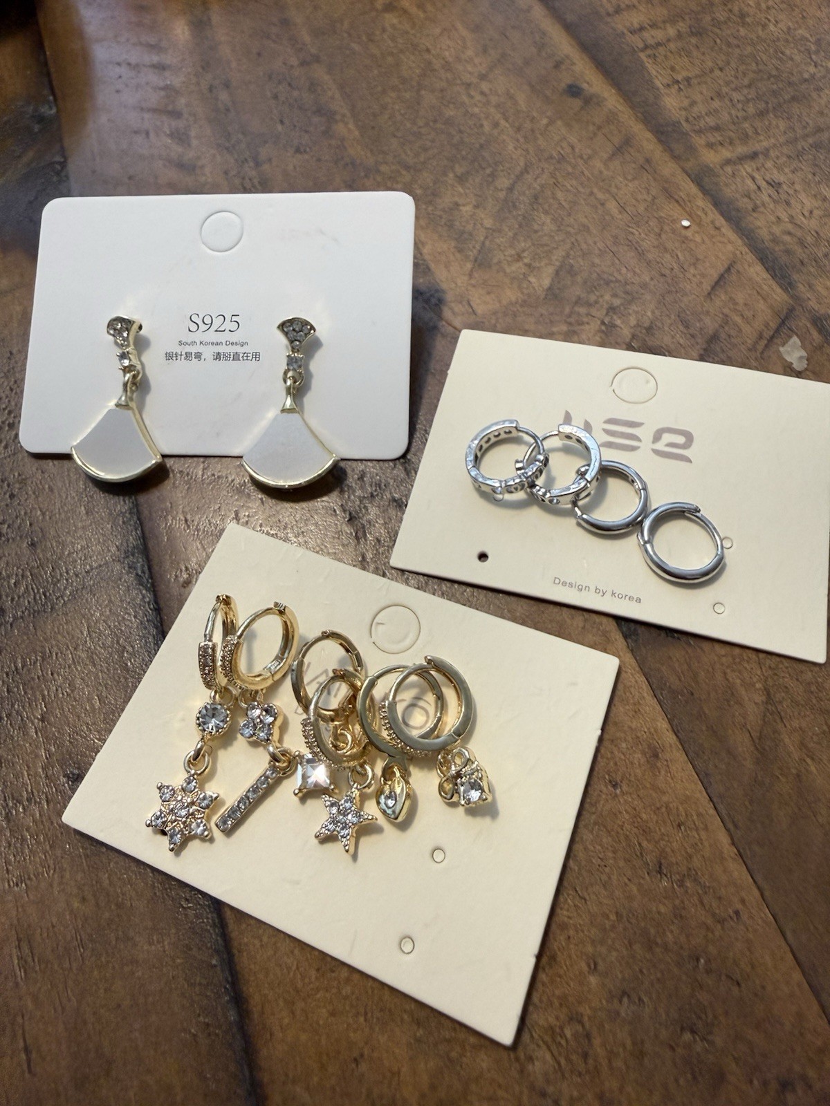 6 Pairs Titanium Steel Earrings Set Gift Box Included Random Style Free Shipping
