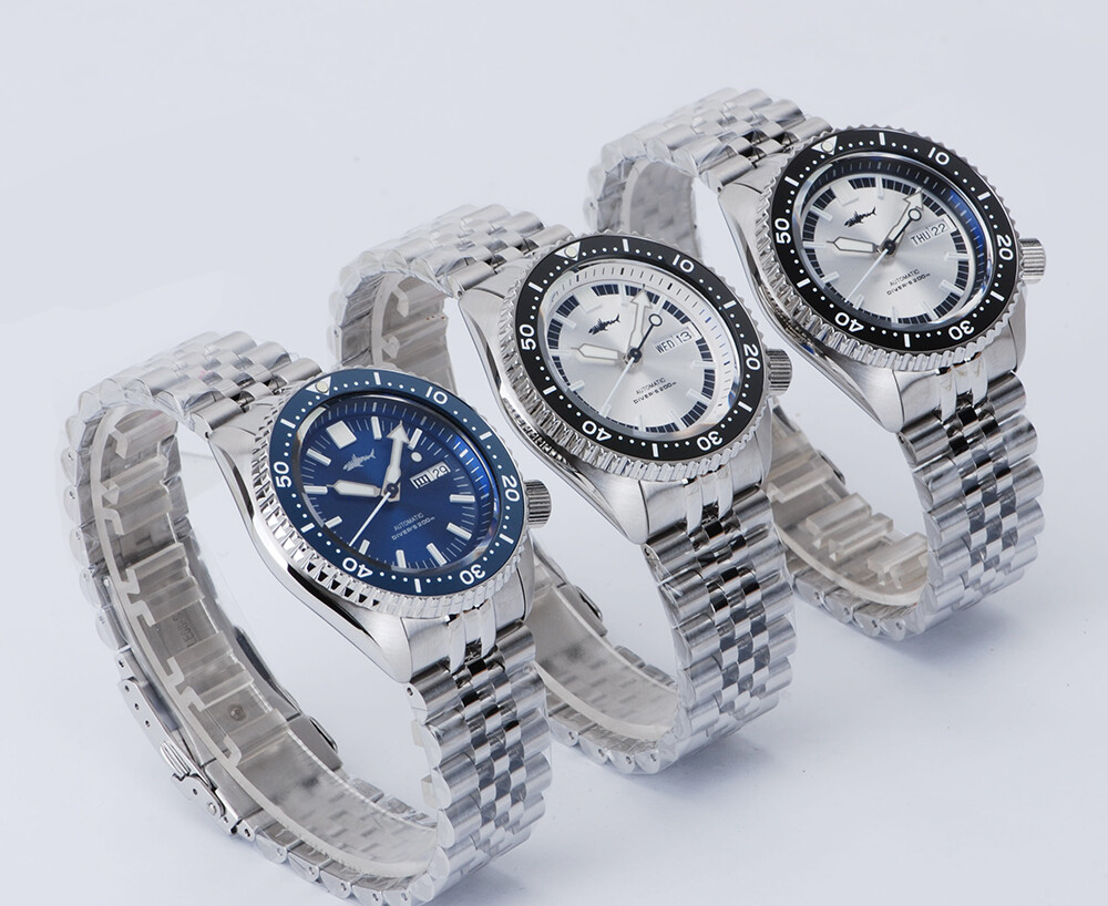 Heimdallr Sharkey SKX Day Date Dial NH36 Automatic 200M Diver Watch C3 BGW9 316L