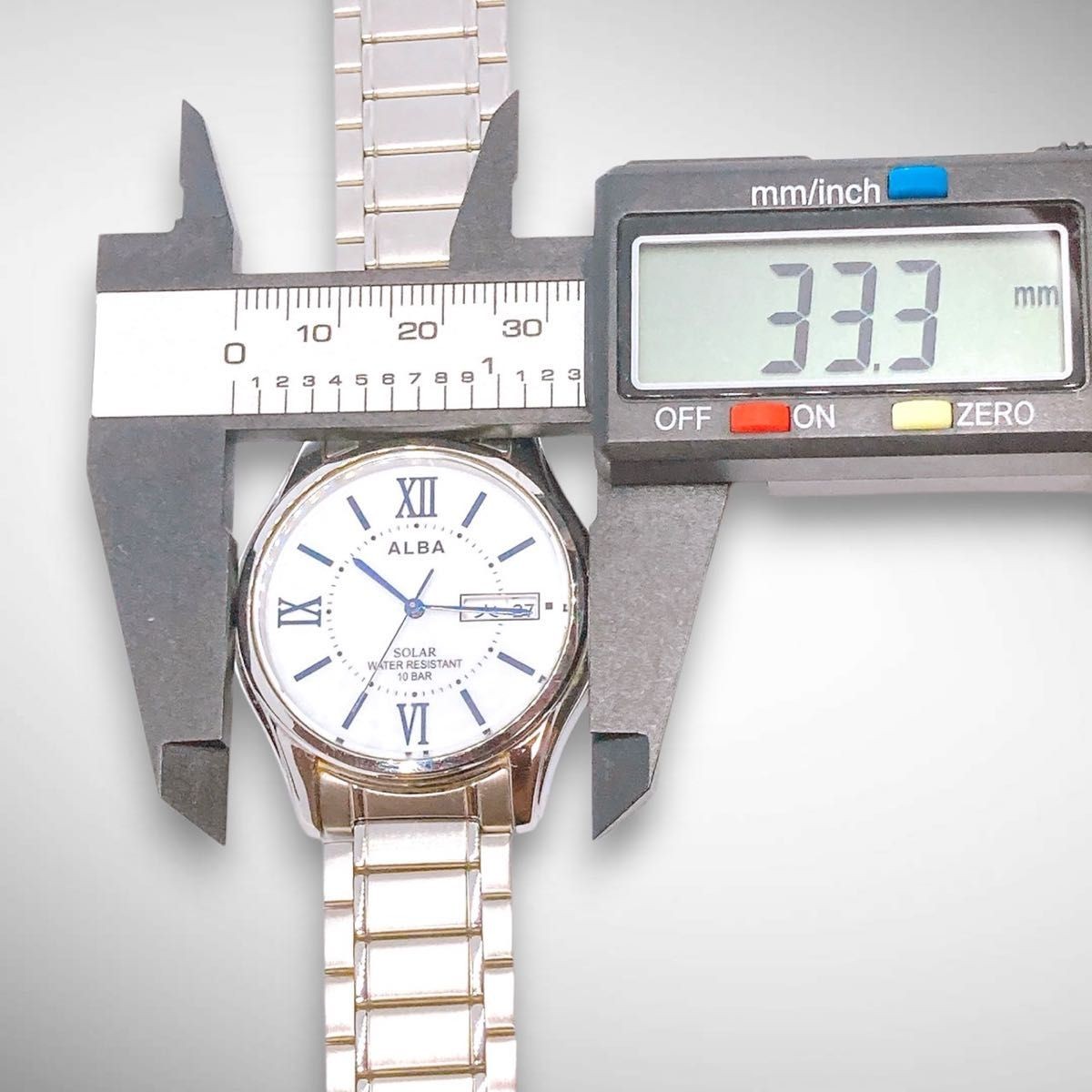 Working SEIKO Alba Solar Watch Day Date Three Hands Water Resistant Quartz SEIKO