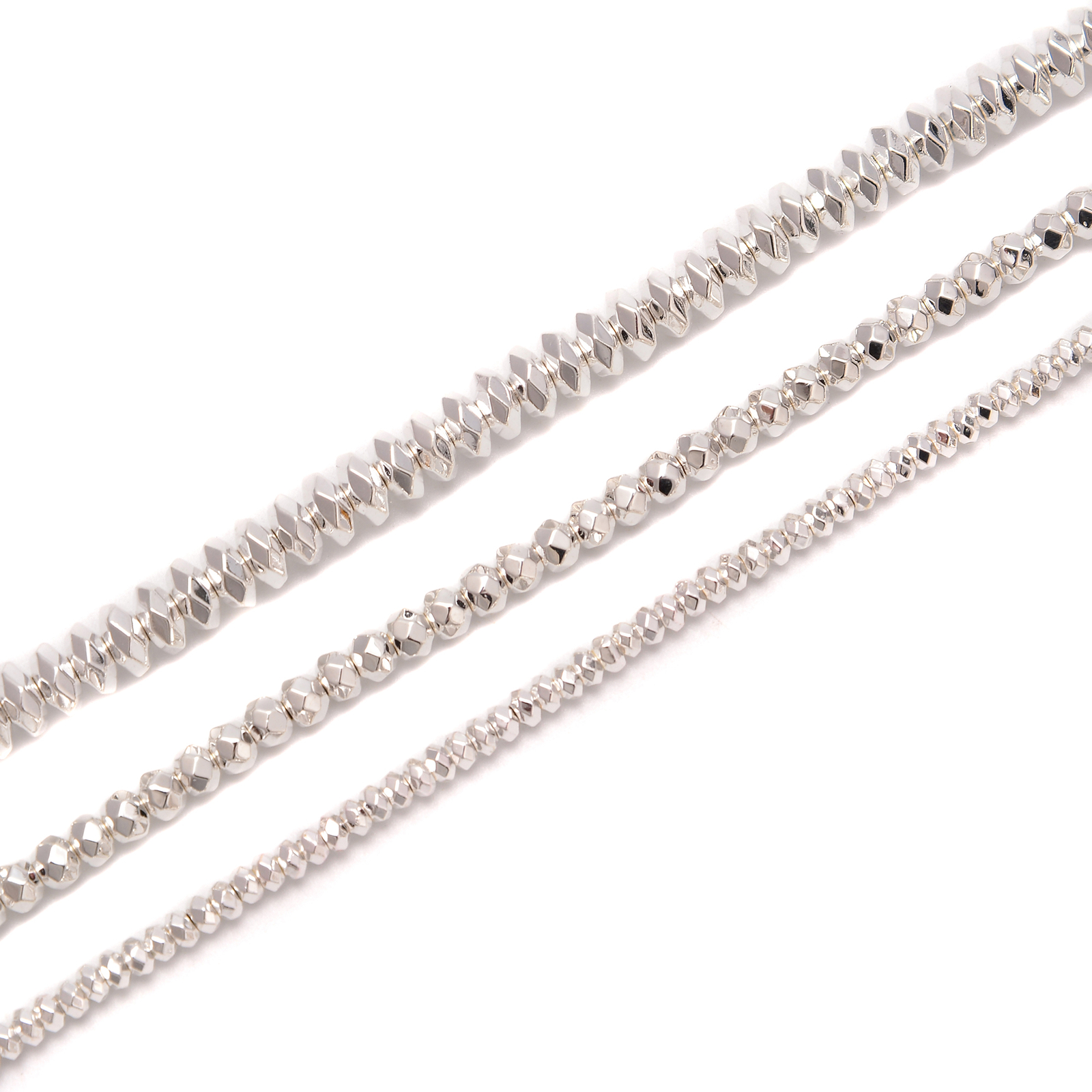 Titanium Bright Silver Hematite Faceted Rondelle Beads 3mm 4mm 6mm 8mm 15.5” St
