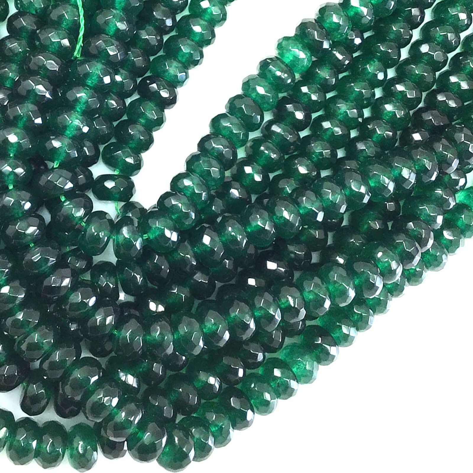 Green Emerald Jade Faceted Rondelle Loose Beads 15″ strand 4mm 6mm 8mm 10mm