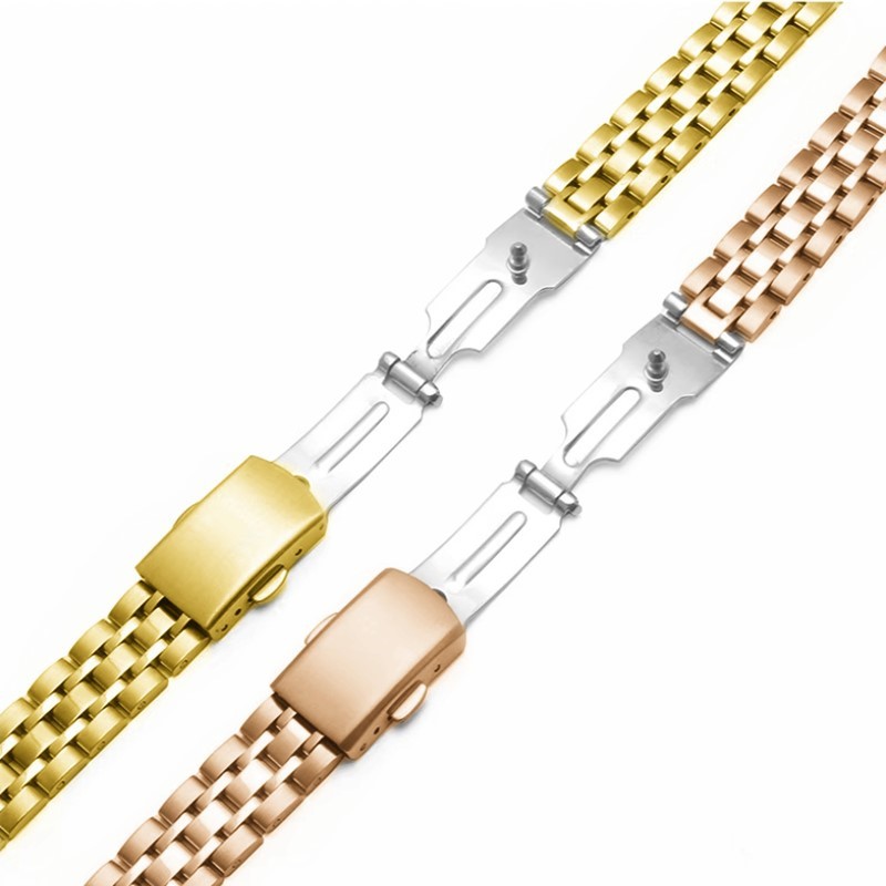 10/12/14-22mm Clasp Stainless Steel Bracelet Strap Watch Band Ladies Replacement