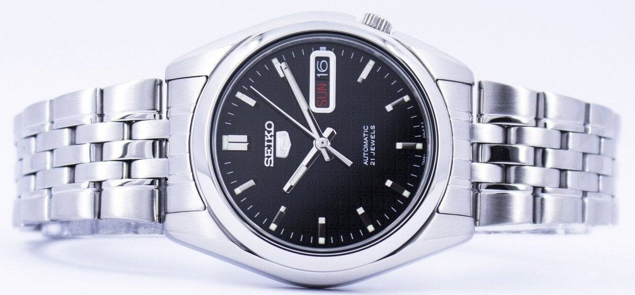 Seiko 5 Automatic Black Dial Silver Bezel Band SNK361K1 Men’s Watch Case 37 mm