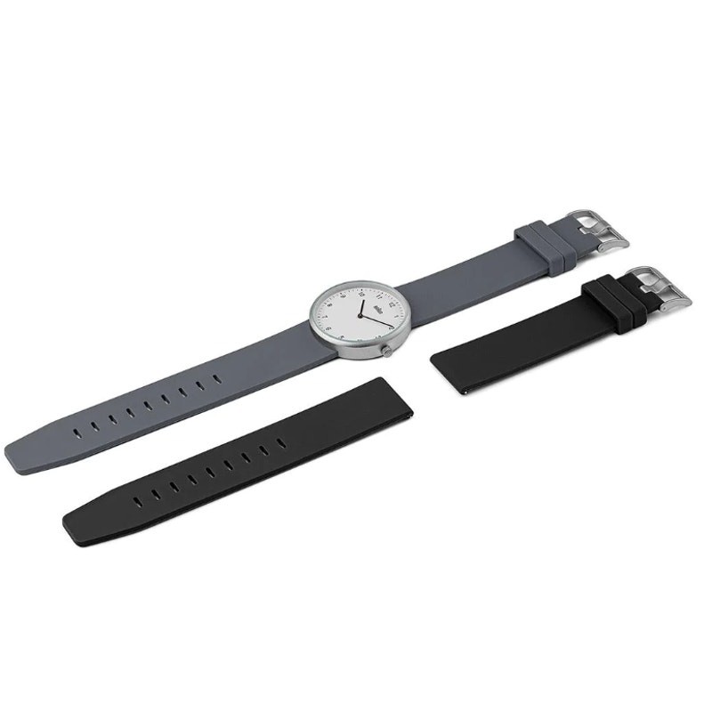 NEW Braun Gents BN0281 Analogue Interchangeable Wrist Watch Set Gray Black