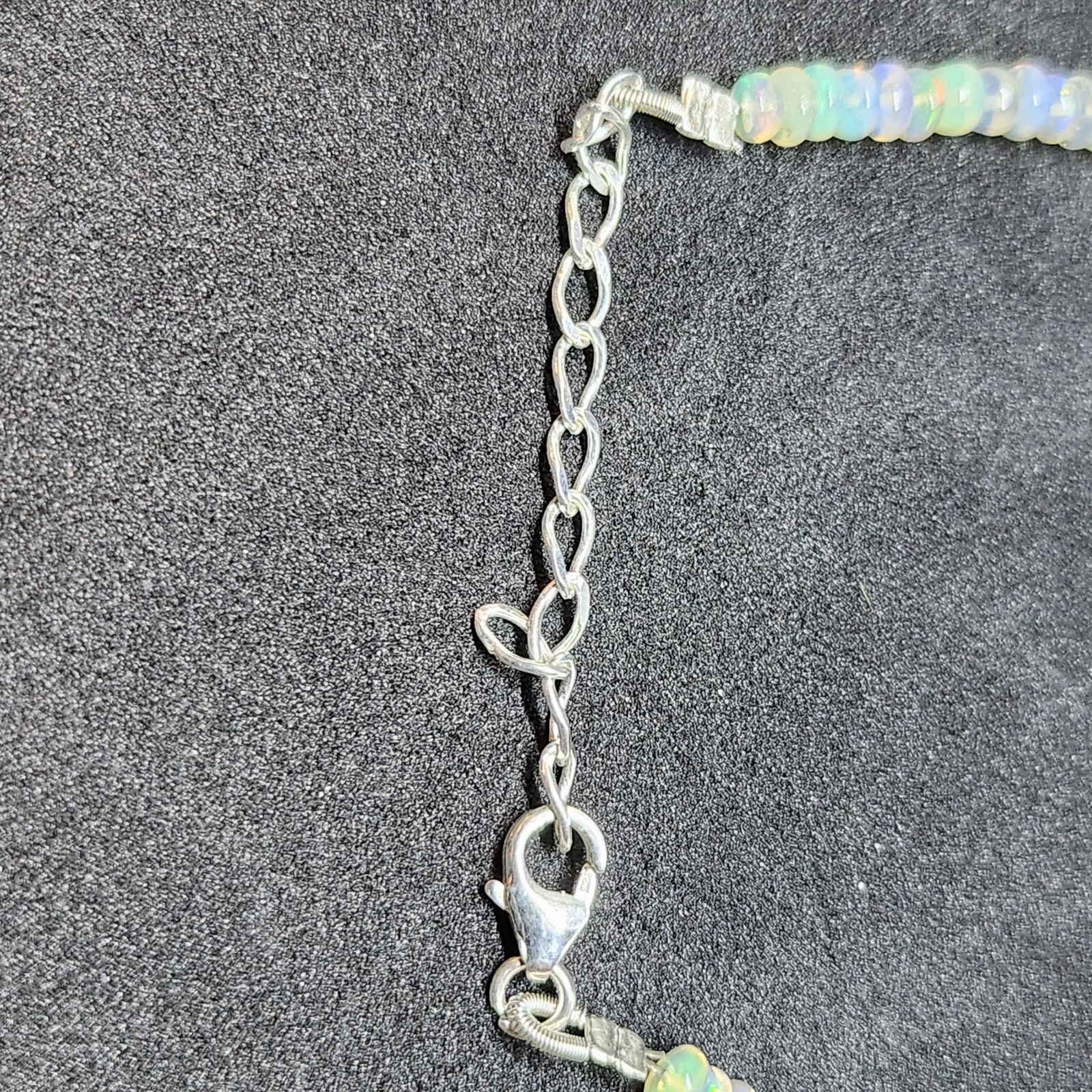 Combo AAA+ Welo 48 CTW Opal Rondell beaded necklace & Bracelet, Sterling silver
