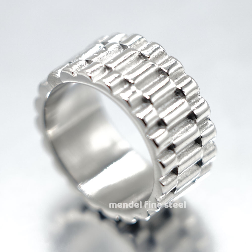 MENDEL Mens Stainless Steel Biker Wide Band Ring For Men Size 7 8 9 10 11 12 13