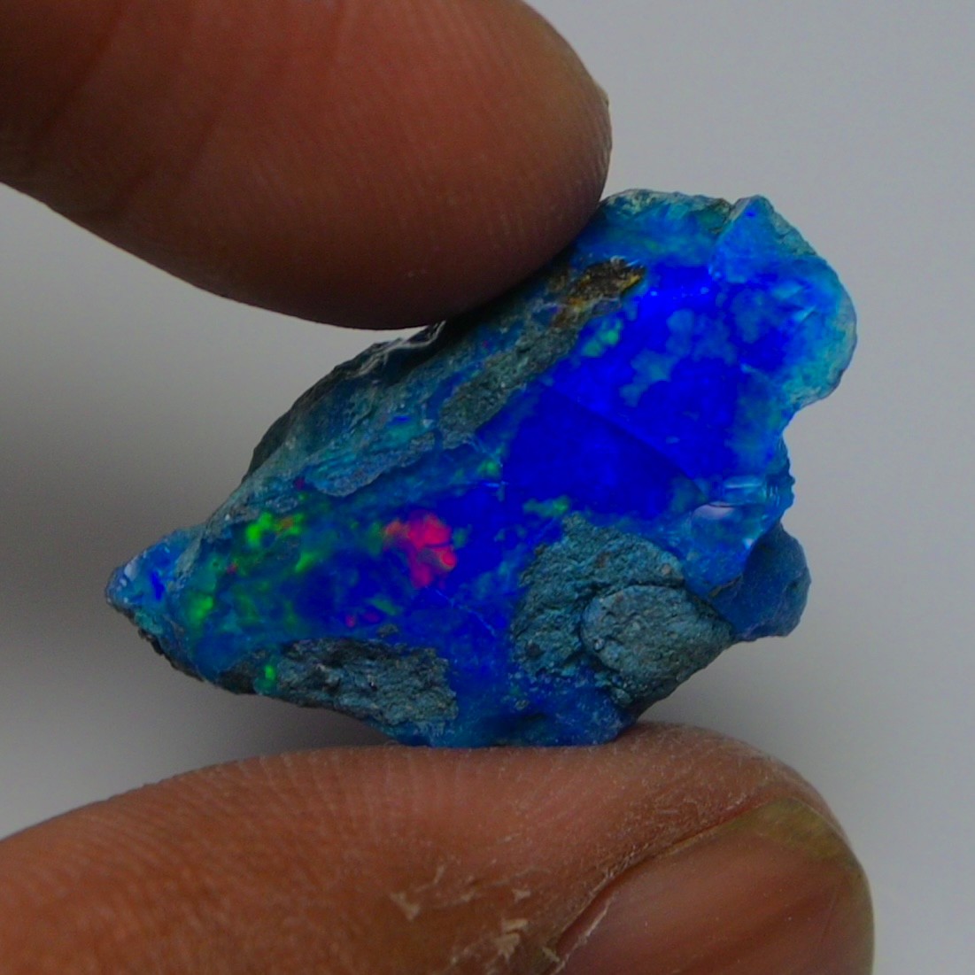 Blue Opal Rough 9.45 Carats, Smoked Ethiopian Welo Opal Rough, Fire Opal Rough