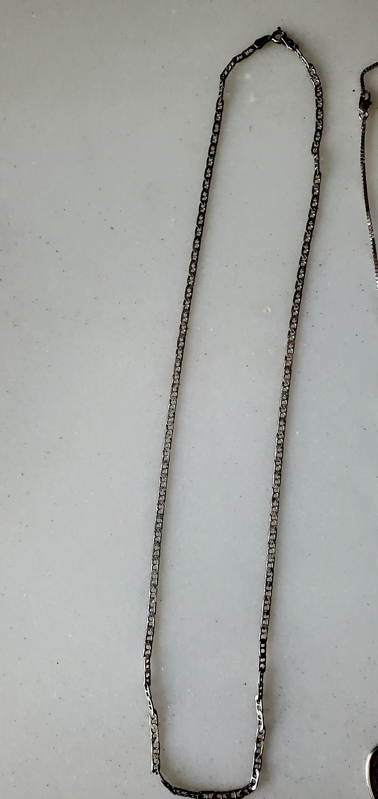 Stamped 925 Italy Silver 3mm 24inch Diamond Cut Mariner Chain Necklace