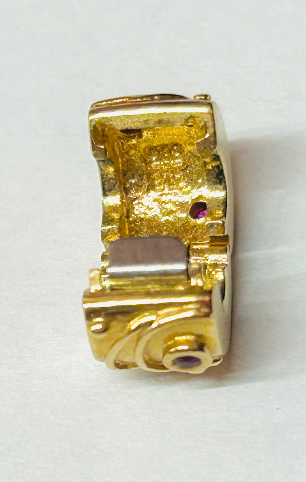 “Genuine PANDORA 14K 585 ALE Babbling Brook Ruby Clip Charm” 750418RU RETIRED