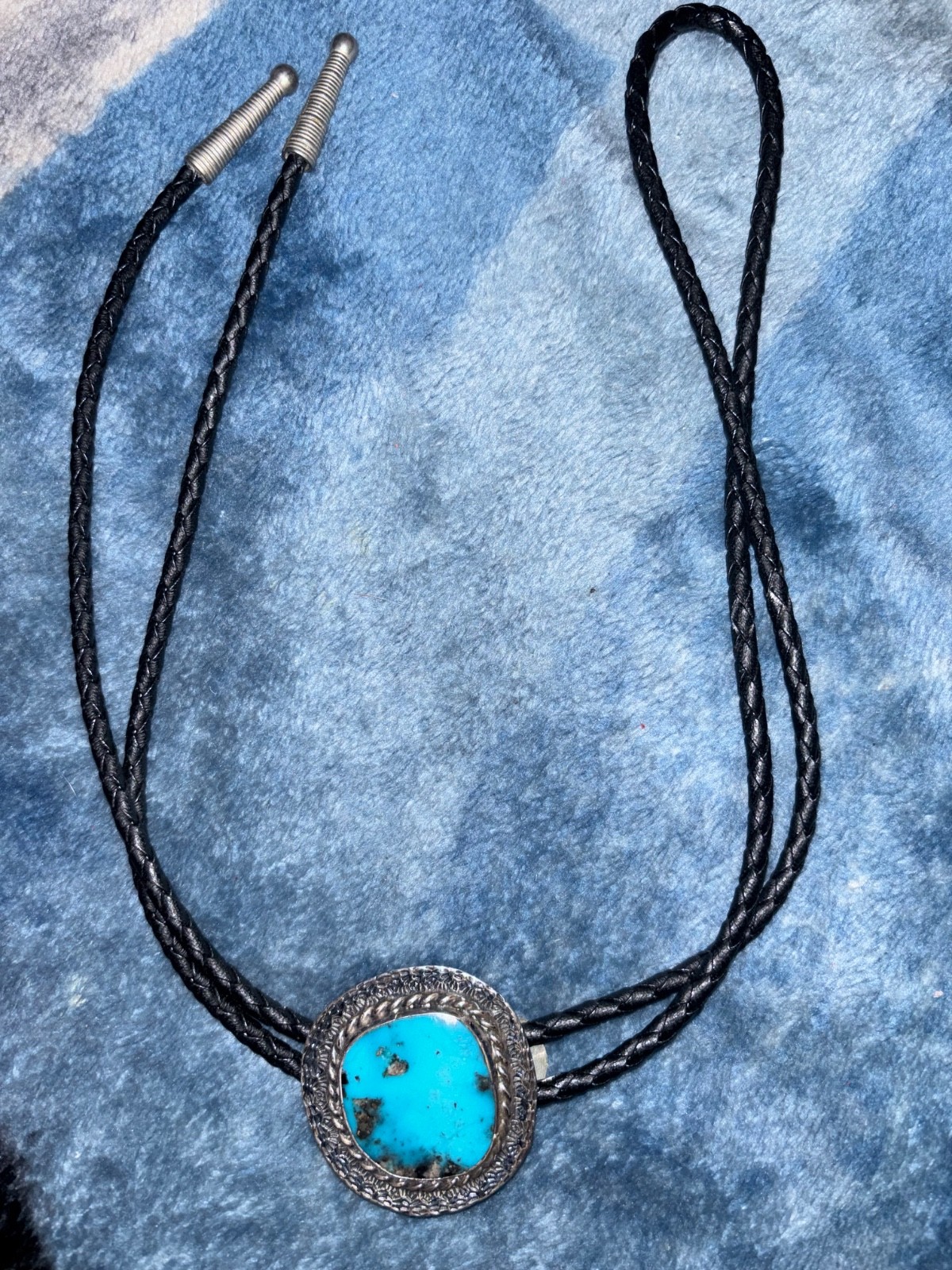 Vintage Bolo Tie Turquoise Sterling