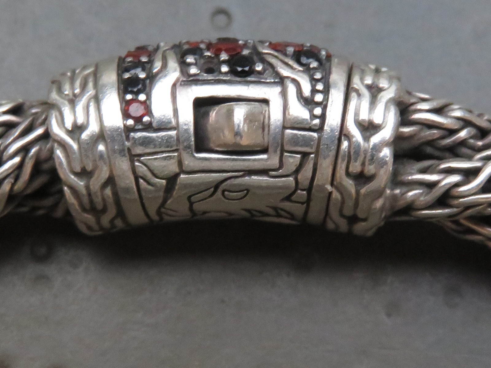 Vintage John Hardy Sterling Silver 925 Braided Chain Bracelet Push Lock Closure