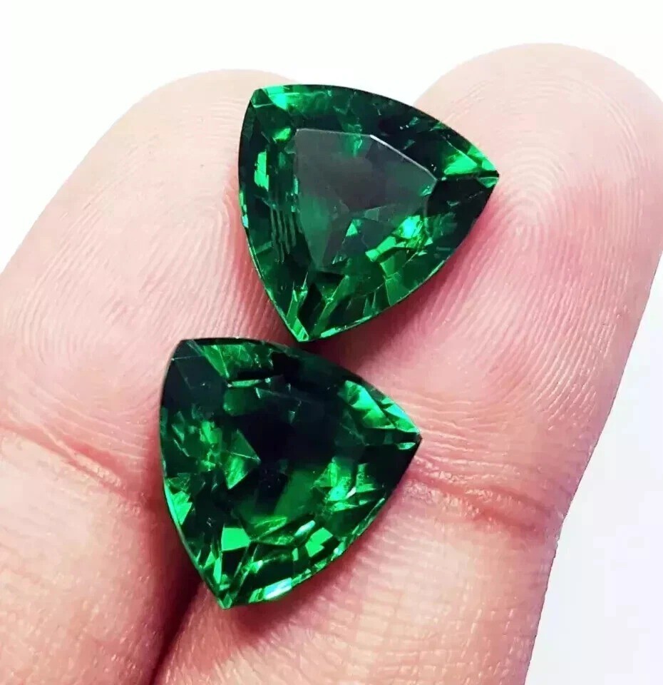 Colombia Emerald Pair 2 Pcs Natural 17-18 Ct Loose Untreated Gemstone Certified