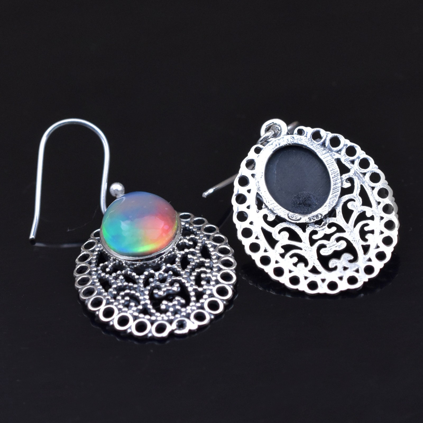 Aurora Opal Earring, 925 Sterling Silver Earrings, Handmade Boho Jewellery
