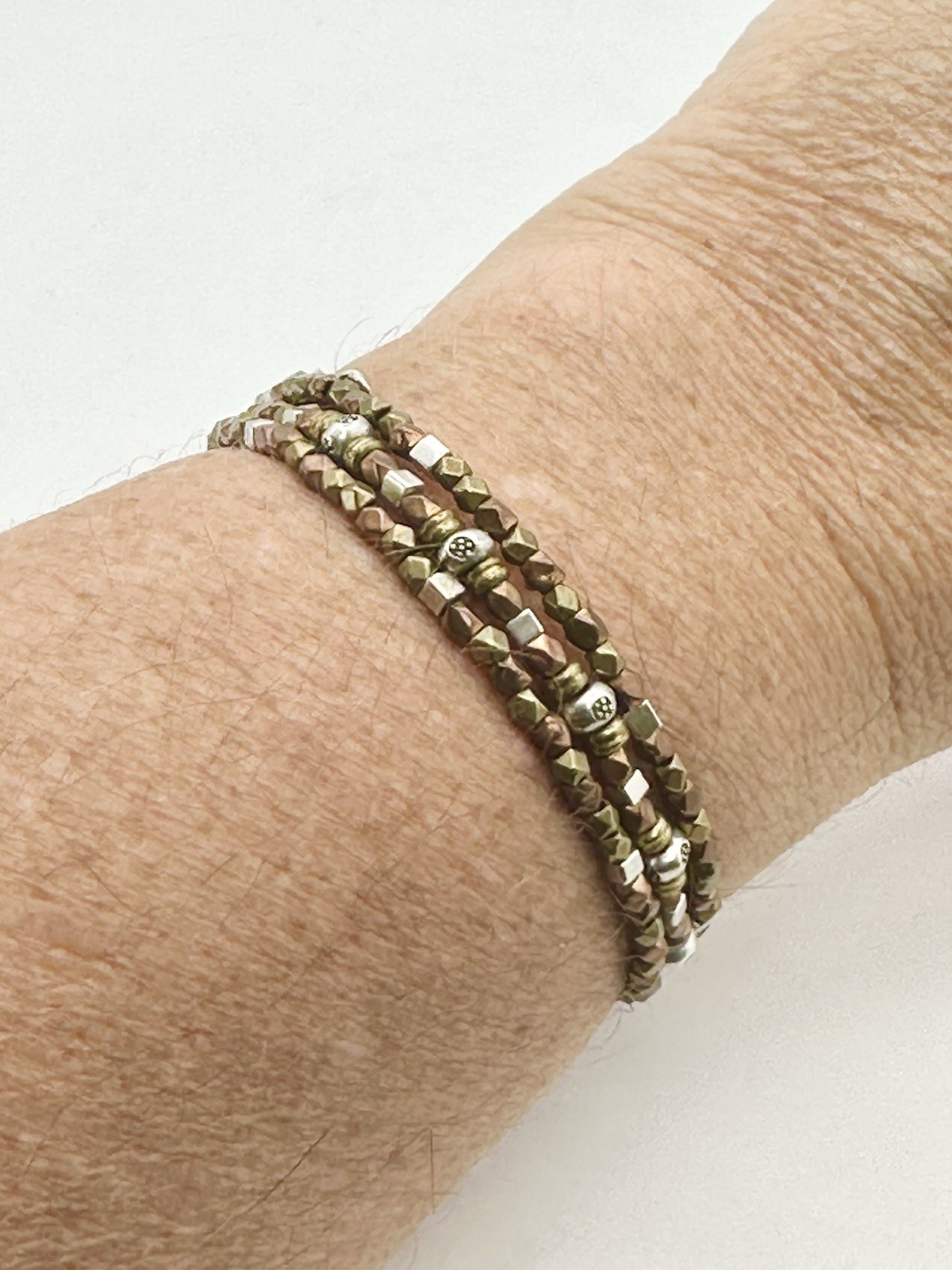 Silpada Retired Sterling Silver, Copper & Brass Wire Wrap Bracelet