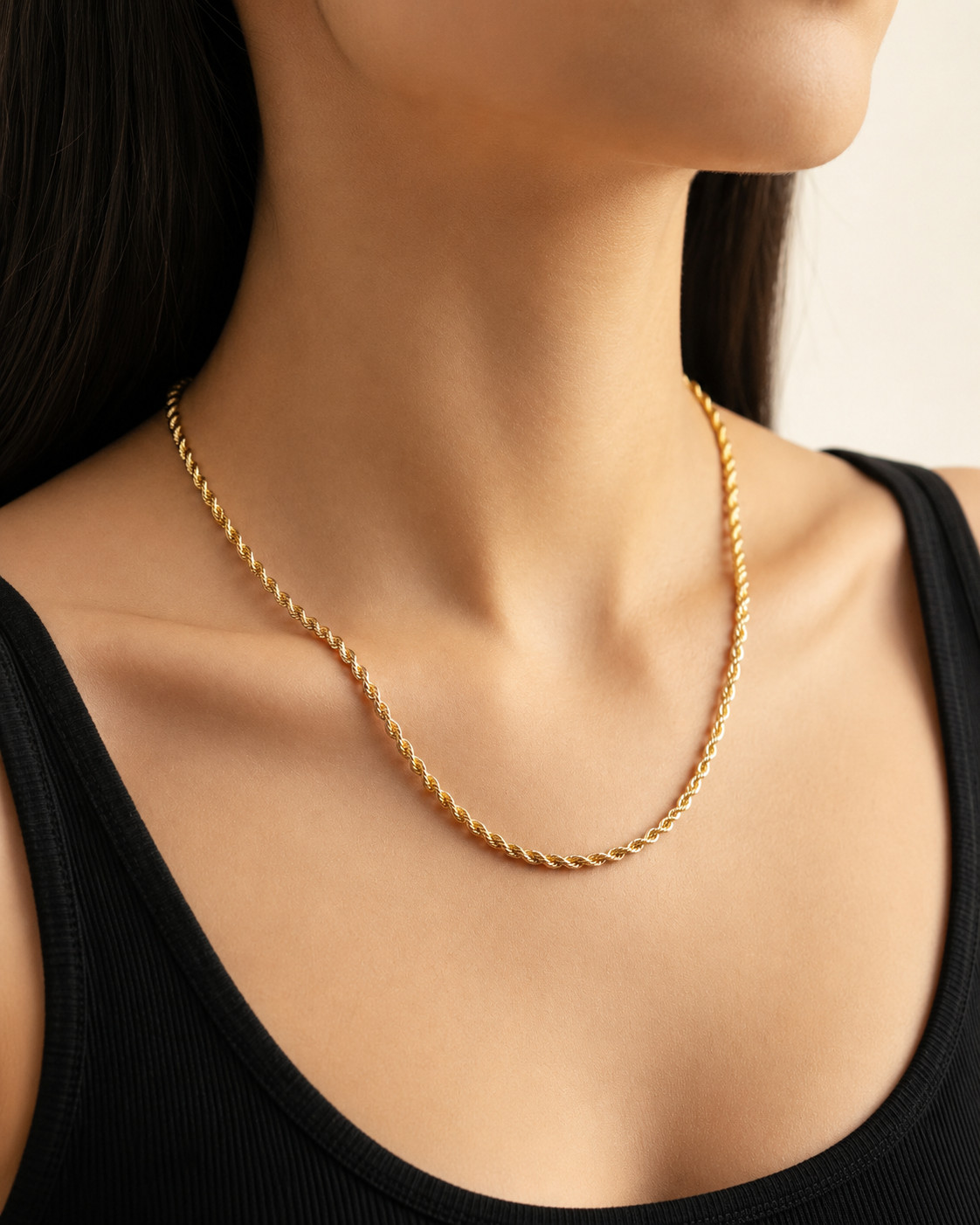 14K Gold Plated Rope Chain Necklace 18-30” 2mm-10mm Unisex Chain
