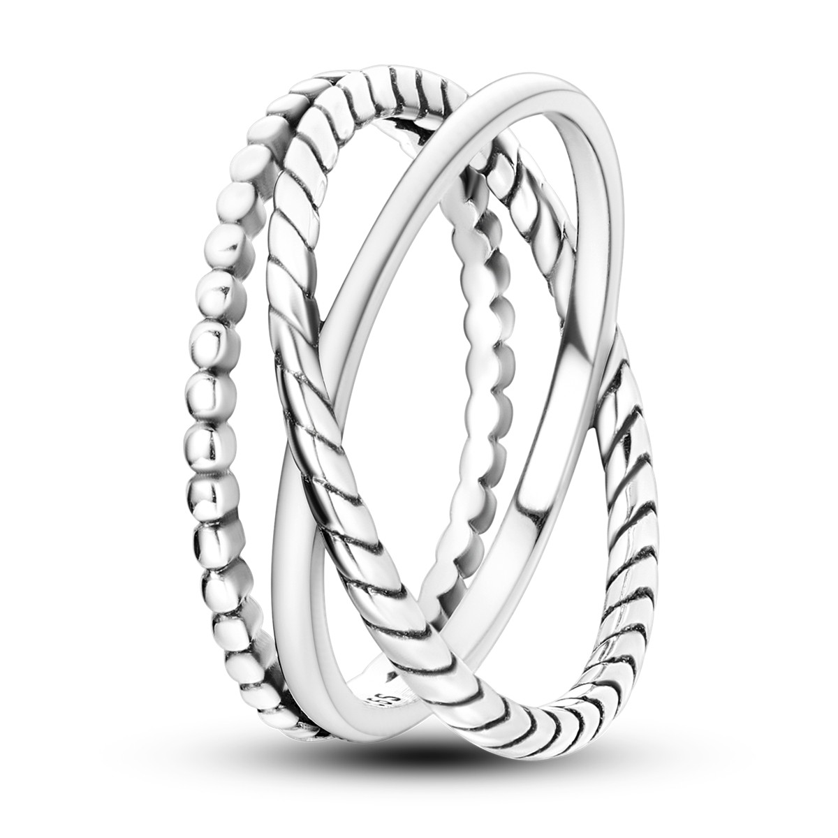 LAZA Twisted 925 Sterling Silver Ring AAA CZ Cross Design Band Gift for Her