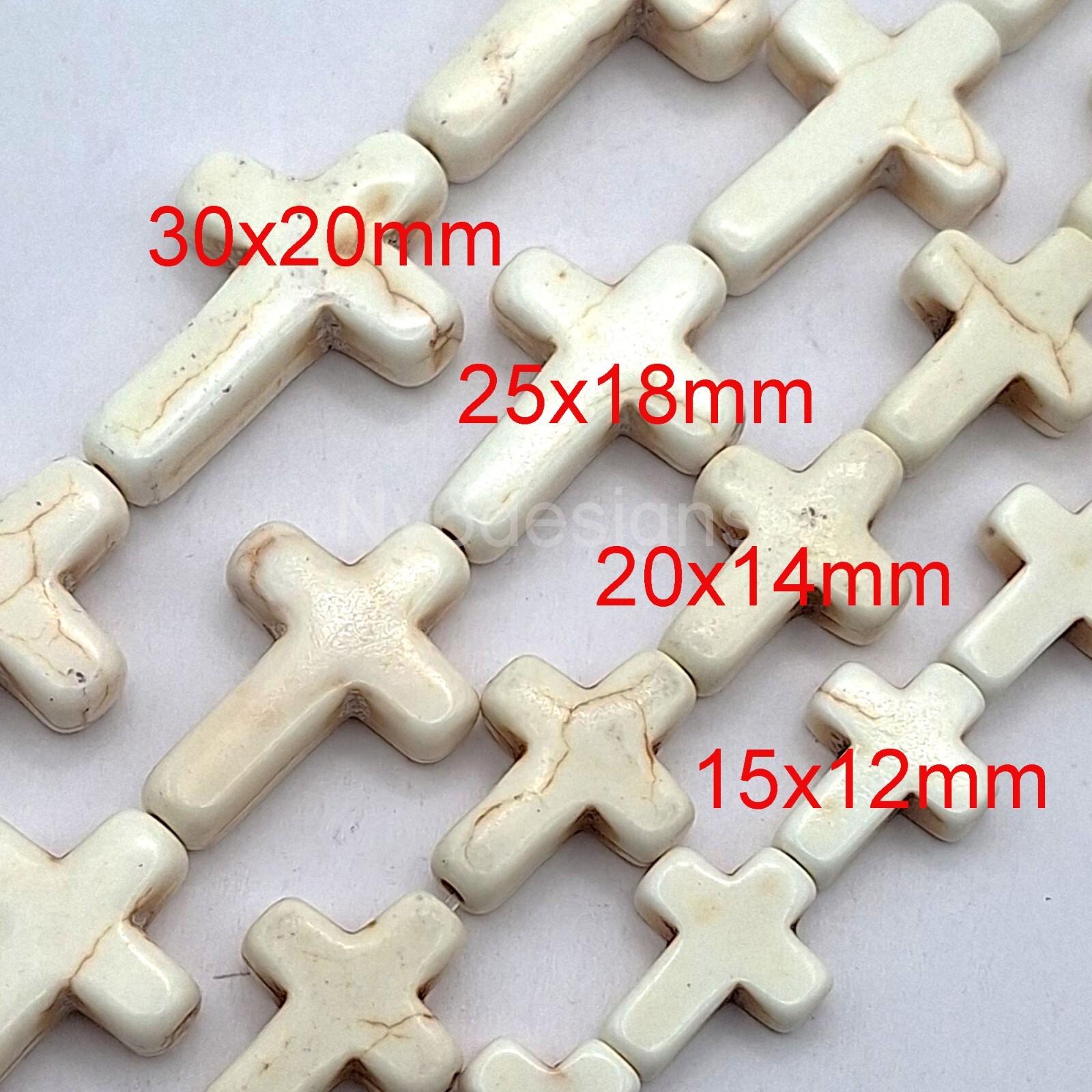 White Cross Bead Turquoise Howlite Magnesite Cross Loose Beads 15″ Wholesales