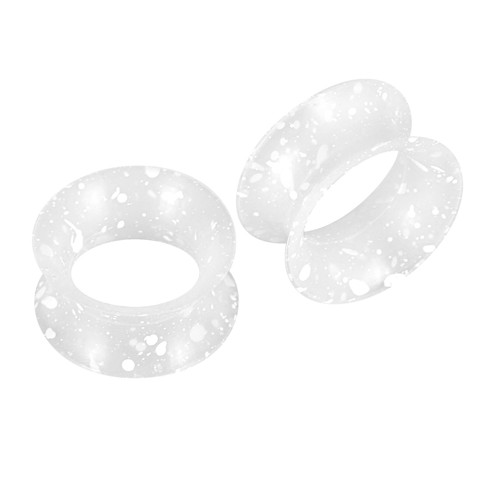2Pcs Ultra Thin Ear Tunnel Plugs Hollow Silicone Ear Gauge Expander Soft Earlets