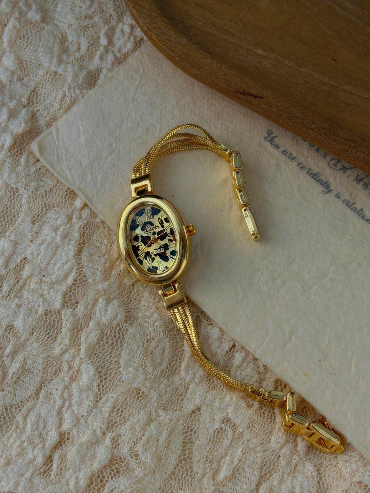 Gold French Vintage Style Unique Dainty Women’s Wrist Watch Trendy Cute Gift