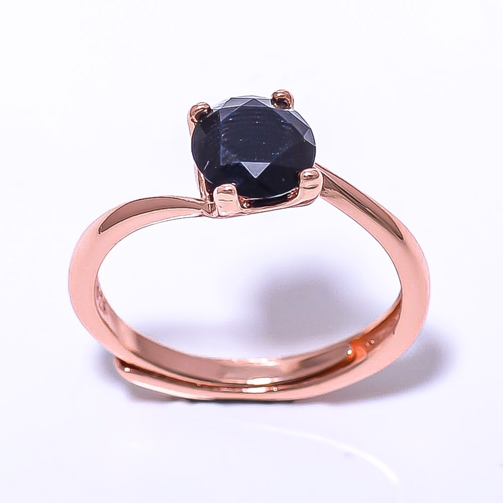 Black Spinel Gemstone Rose Gold Plated Ring Adst (43)