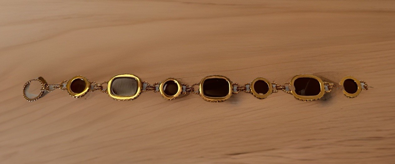 Affinity Gems Chocolate Moon Stone Bracelet 14K Rose Gold-Plated Sterling 925