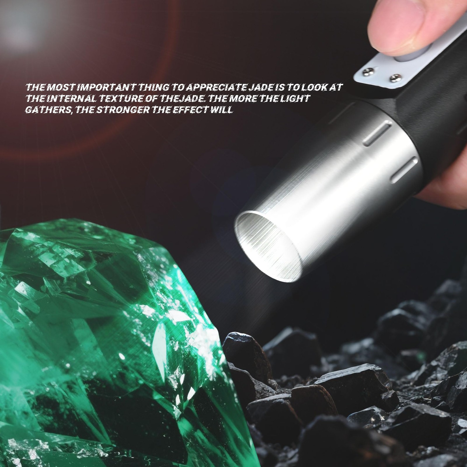 Gemstones UV Flashlight, Super Bright Gem Tester for All Stones, Rechargeable Ja