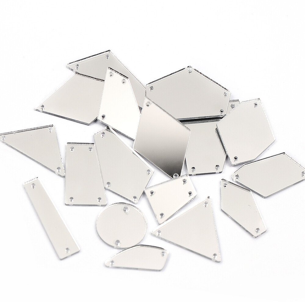 New Clear Strass Wholesale 30Pcs Acrylic Mirror Sew on rhinestones Irregular