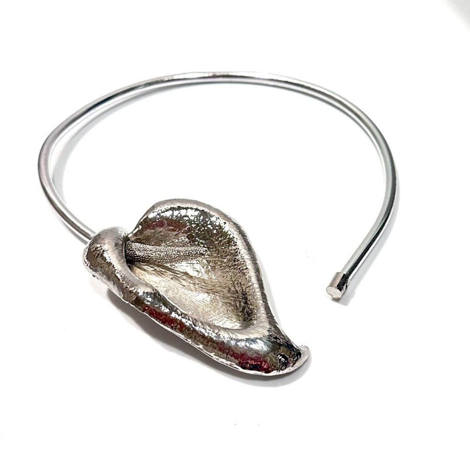 SILVER PANACHE | Cala Lily Contemporary Collar Artisan Necklace | NWT