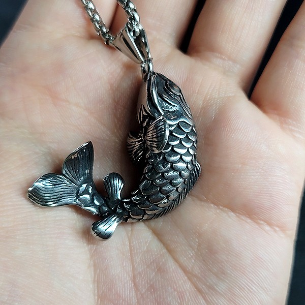 Koiran Koi Fish Titanium Pendant Necklace Vintage