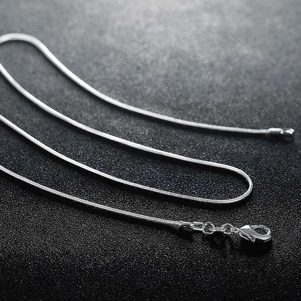 10PCS wholesale 925 sterling solid silver 1MM 16-30inch snake chain necklace