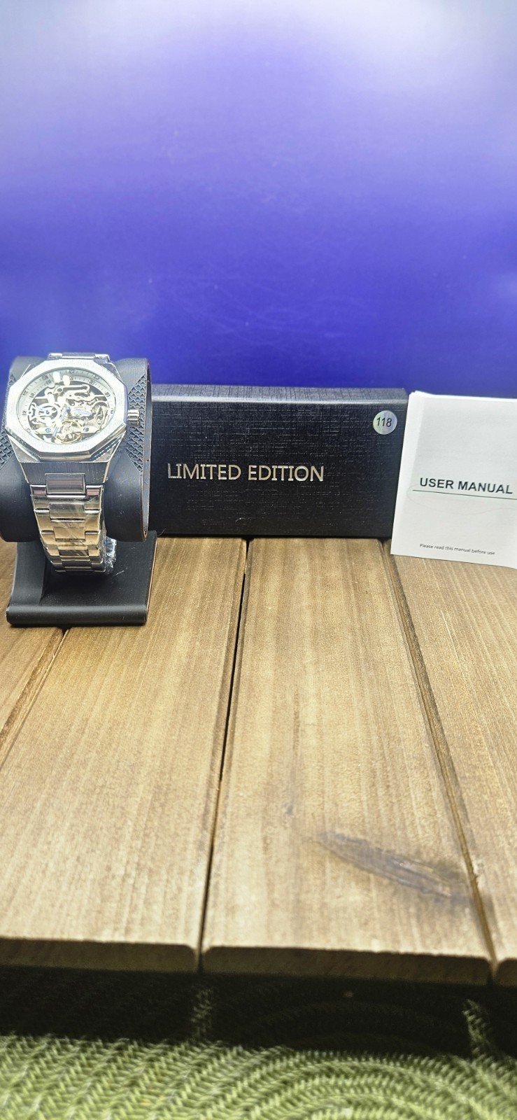 Forsining TM343 Men’s Automatic Skeleton Watch Stainless Steel New w/ Box