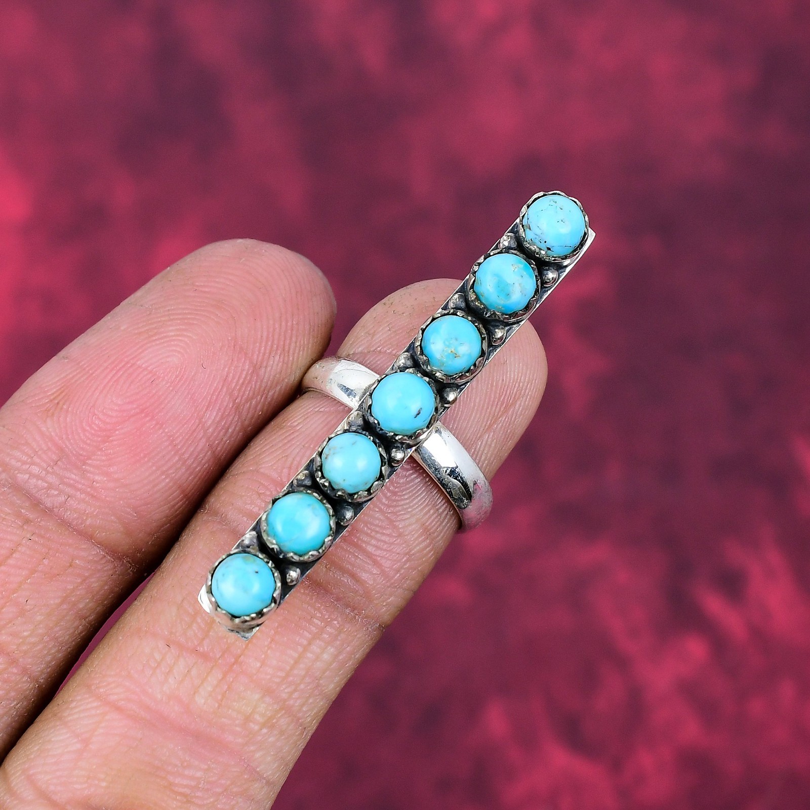Sleeping Beauty Turquoise Gemstone Handmade 925 Sterling Silver Ring Jewelry