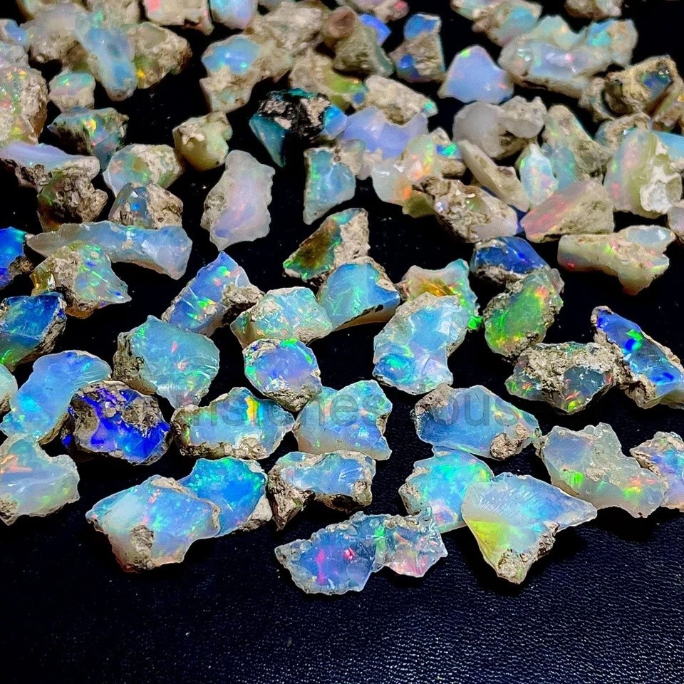 Cut Grade Opal Rough Lot AAA Grade 10 Pieces Large Size Ethiopian Welo Opal Raw